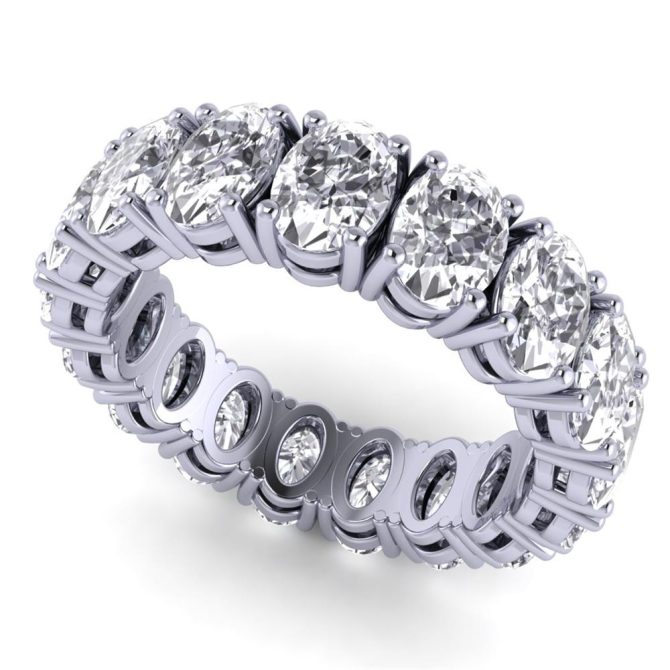 White Gold Oval Cut White Diamond Pillars of Eternity Collection Ring