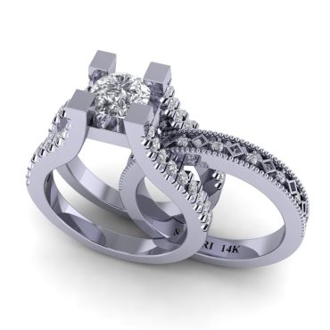 14K Gold SF Signature Victoria Maria Ring 1.50 CTW