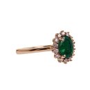 14k Rose Gold Oval Cut Emerald Ring 0.93 CTW