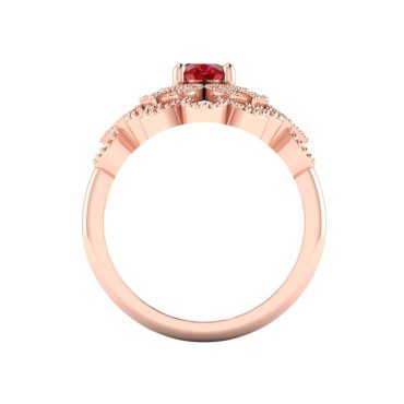 14K Rose Gold Oval Cut Ruby Ring 1.22 CTW