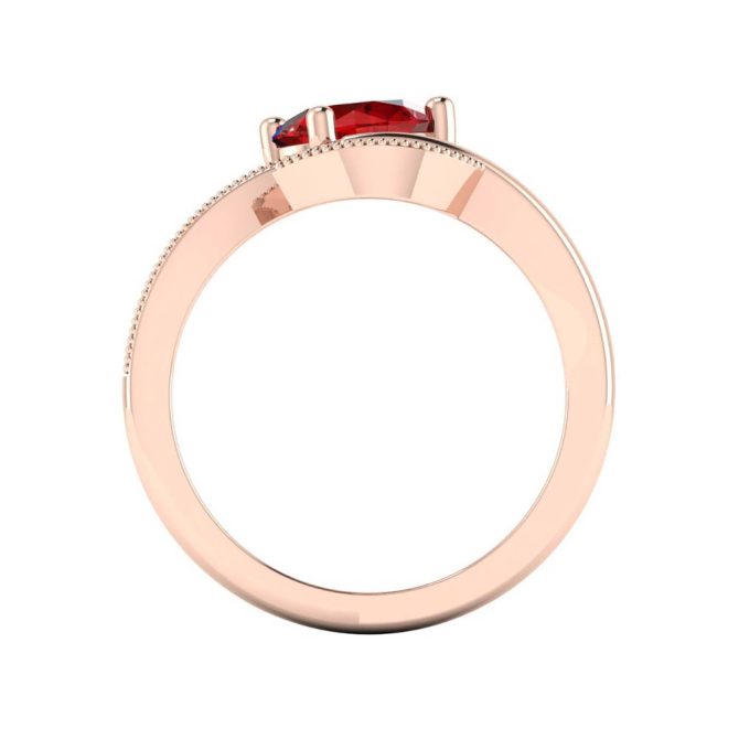 14K Rose Gold Oval Cut Ruby Ring 1.26 CTW
