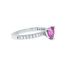 14K White Gold Heart cut Pink Sapphire Ring .52 CTW