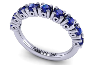 Radiant Blue Sapphire Ring: 14K White Gold Luxury 