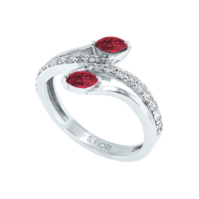 14K Gold Marquise Cut Ruby Ring 0.66 CTW