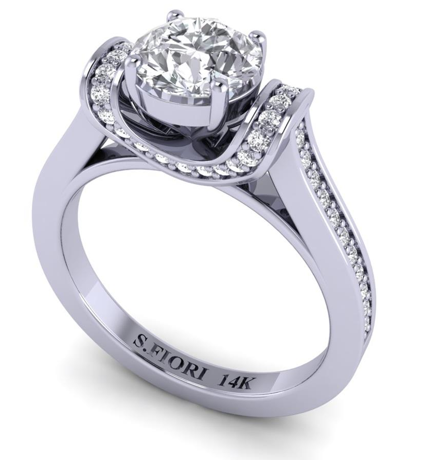 Elegance in Simplicity: Sophia Fiori's 14K White Gold Round-Cut White Diamond Ring
