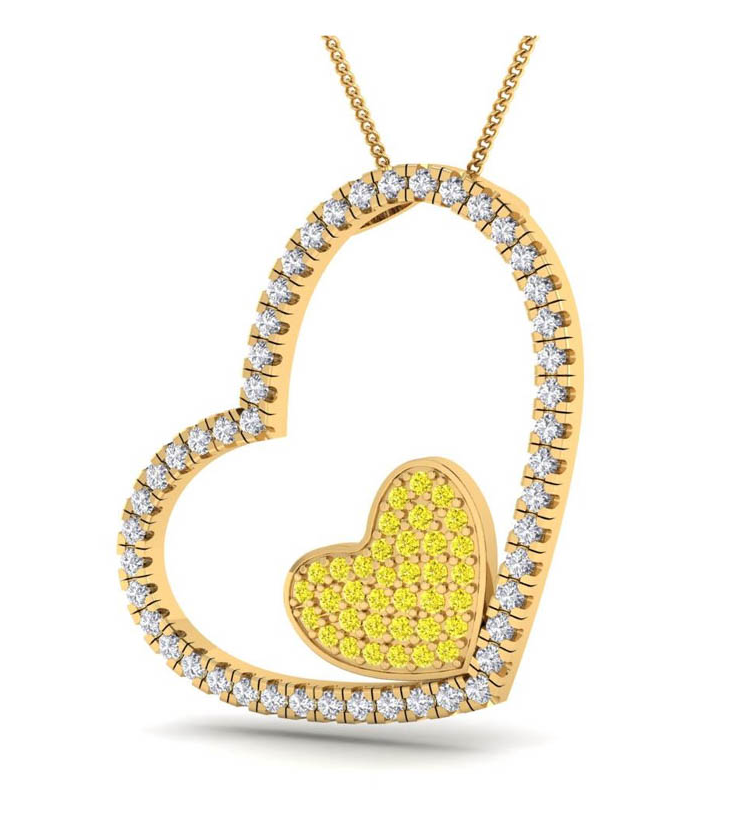 Elegant Radiance: Sophia Fiori's 14K Yellow Gold Yellow Diamond Pendant