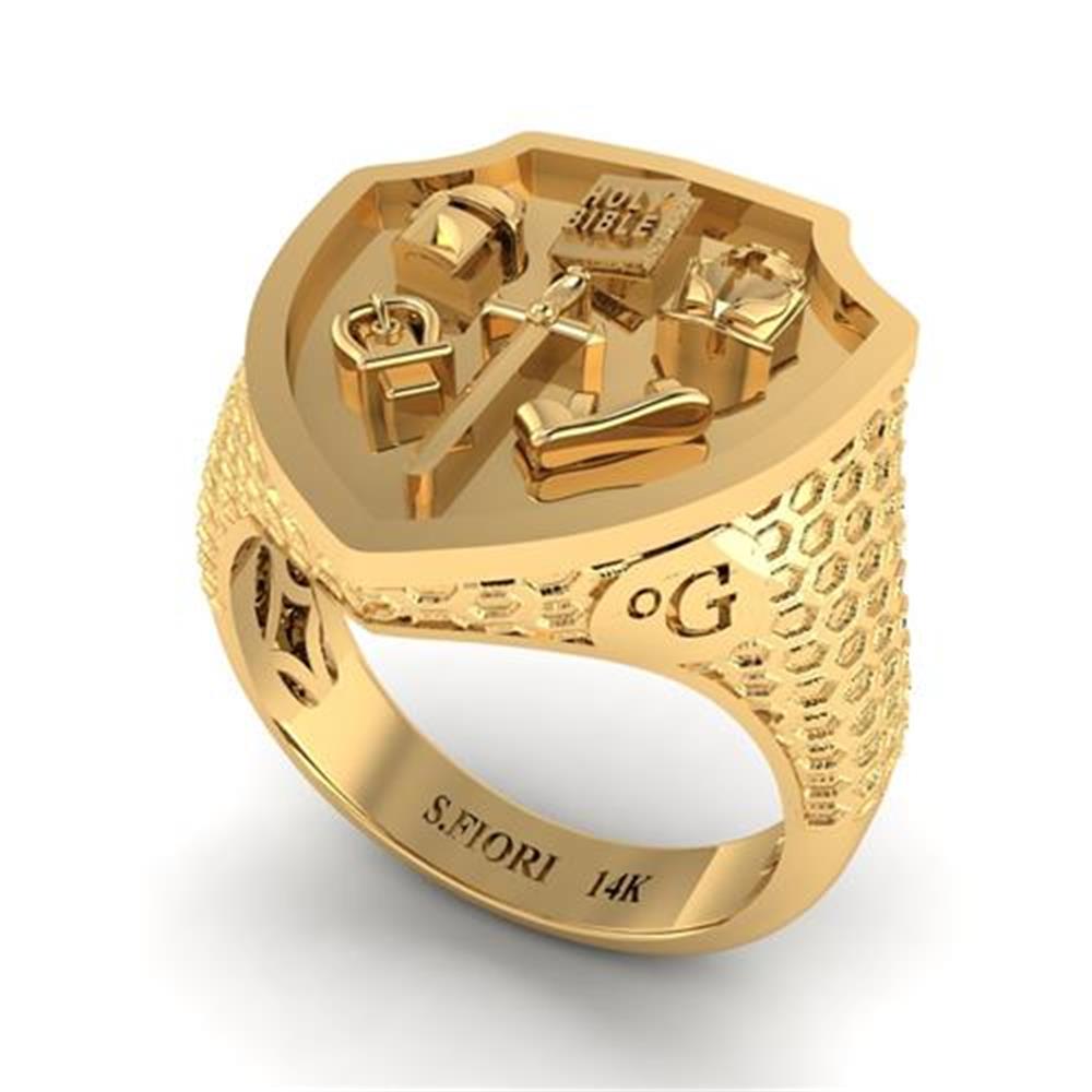 14K Yellow Gold oG Collection Armor Of God Ring