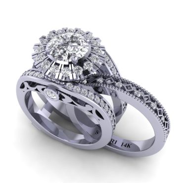 14K Gold Round cut Victoria Signature Ring 2.0 CTW