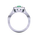 14k White Gold Pear Cut Emerald Ring 0.55 CTW