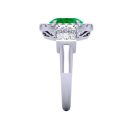 14K White Gold Oval Cut Emerald Ring 1.71 CTW