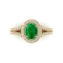 14K Yellow Gold Oval Cut Emerald Ring 2.32 CTW