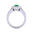 14k White Gold Oval Cut Emerald Ring 1.93 CTW