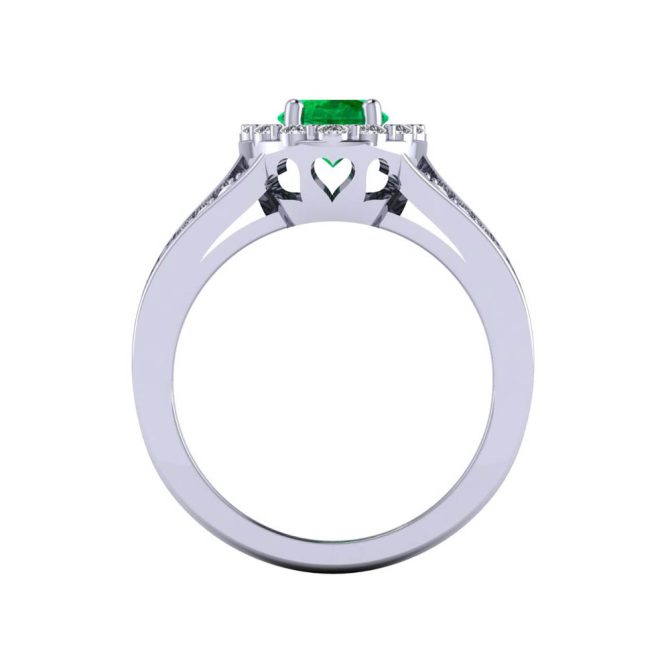 14k White Gold Oval Cut Emerald Ring 1.93 CTW