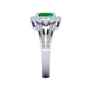 14k White Gold Oval Cut Emerald Ring 1.93 CTW