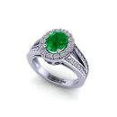 14k White Gold Oval Cut Emerald Ring 1.93 CTW