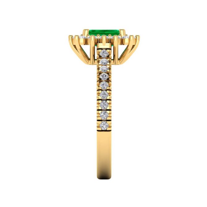 14K Yellow Gold Emerald Cut Emerald Ring 1.44 CTW