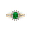 14K Yellow Gold Emerald Cut Emerald Ring 1.68 CTW