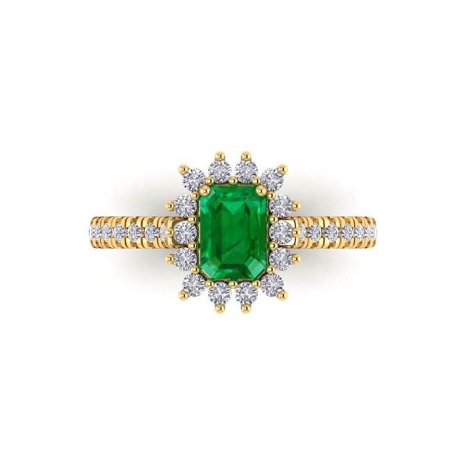 14K Yellow Gold Emerald Cut Emerald Ring 1.68 CTW