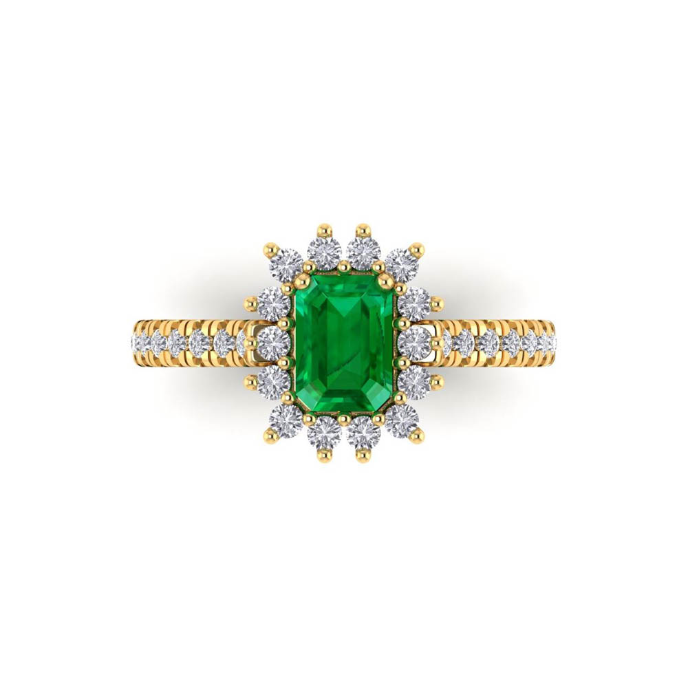 14K Yellow Gold Emerald Cut Emerald Ring 1.68 CTW