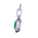 14k White Gold Oval Cut Emerald Pendant 0.67 CTW