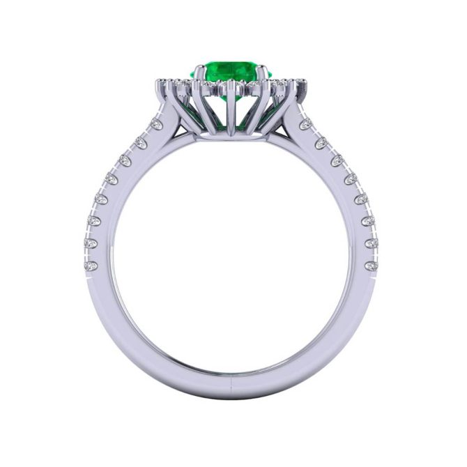 14K White Gold Pear Cut Emerald Ring 1.63 CTW