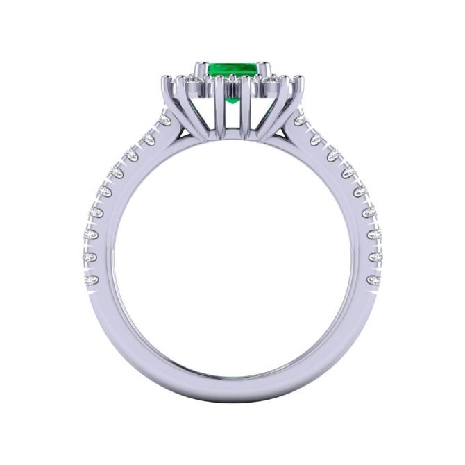 14k White Gold Emerald Cut Emerald Ring 1.33 CTW