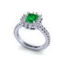 14k White Gold Emerald Cut Emerald Ring 1.33 CTW