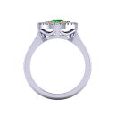 14k White Gold Oval Cut Emerald Ring 1.13 CTW