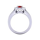 14K White Gold Oval Cut Ruby Ring 3.06 CTW