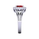 14K White Gold Oval Cut Ruby Ring 3.06 CTW