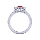 14K White Gold Emerald Cut Ruby Ring 1.41 CTW