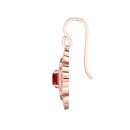 14K Rose Gold Oval Cut Ruby Earrings 1.11 CTW