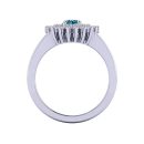 14K White Gold Round Cut Blue Diamond Ring 0.71 CTW