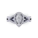 14k White Gold Round Cut White Diamond Ring 0.51 CTW