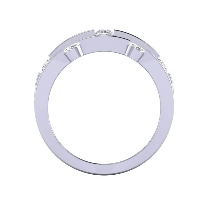 14k White Gold Round Cut White Diamond Ring .46 CTW