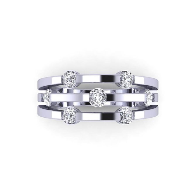 14k White Gold Round Cut White Diamond Ring .46 CTW