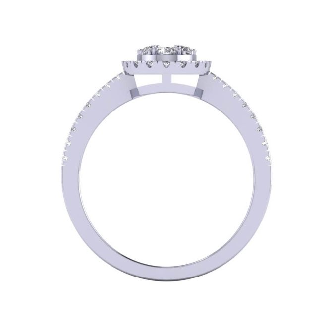 14k White Gold Round Cut White Diamond Ring 0.52 CTW