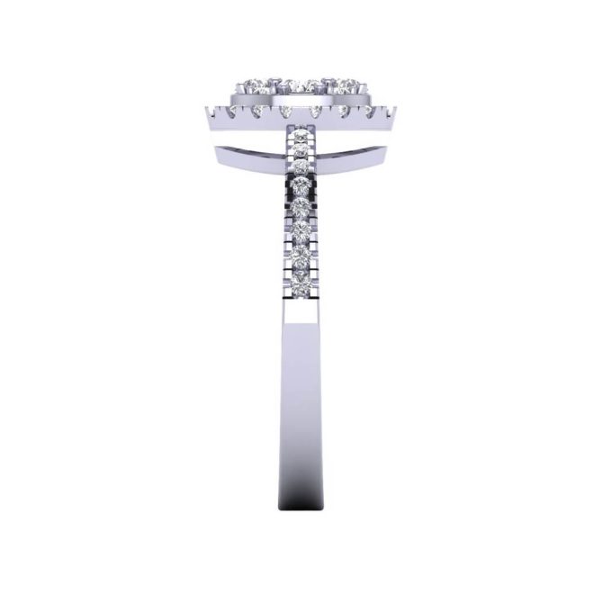 14k White Gold Round Cut White Diamond Ring 0.52 CTW