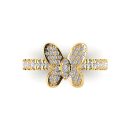 14k Yellow Gold Round Cut White Diamond Ring 0.53 CTW