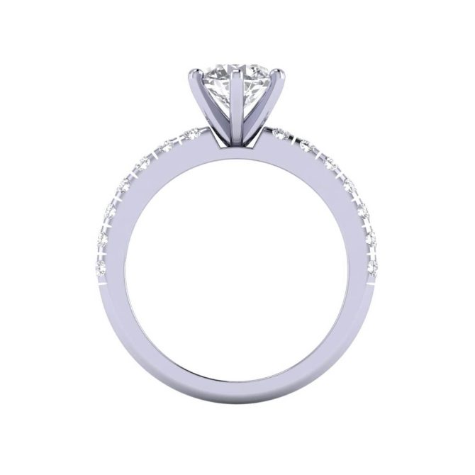 14k White Gold Pear Cut White Diamond Ring 1.05 CTW