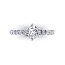 14k White Gold Pear Cut White Diamond Ring 1.05 CTW