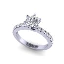 14k White Gold Pear Cut White Diamond Ring 1.05 CTW