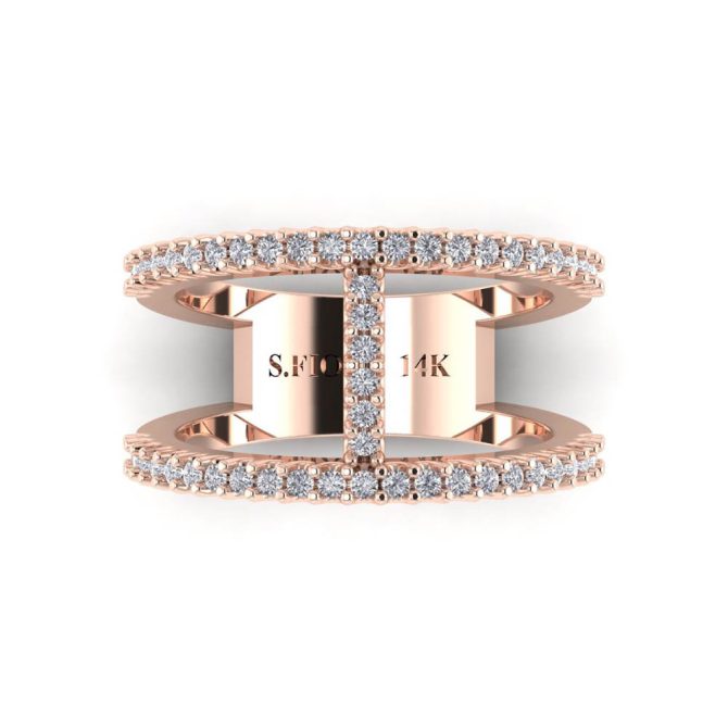 14k Rose Gold Diamond Band 0.56 CTW