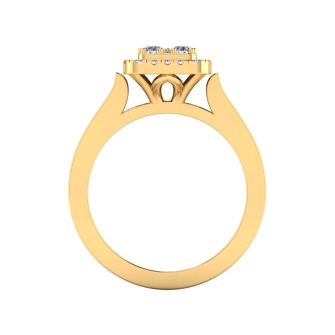 14k Yellow Gold Round Cut White Diamond Ring 0.52 CTW