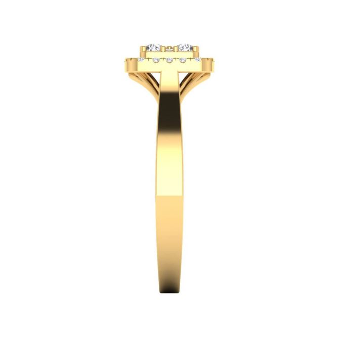 14k Yellow Gold Round Cut White Diamond Ring 0.52 CTW