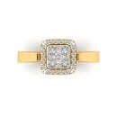 14k Yellow Gold Round Cut White Diamond Ring 0.52 CTW