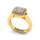 14k Yellow Gold Round Cut White Diamond Ring 0.52 CTW