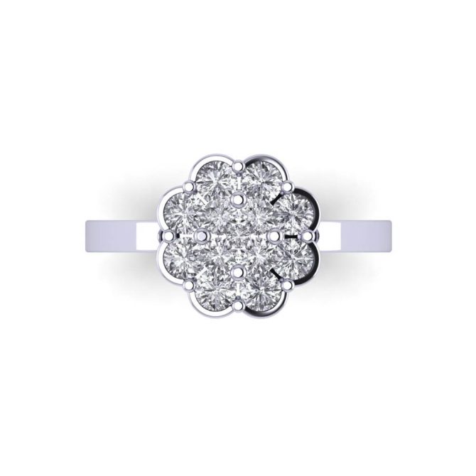 14k White Gold White Diamond Ring 0.99 CTW