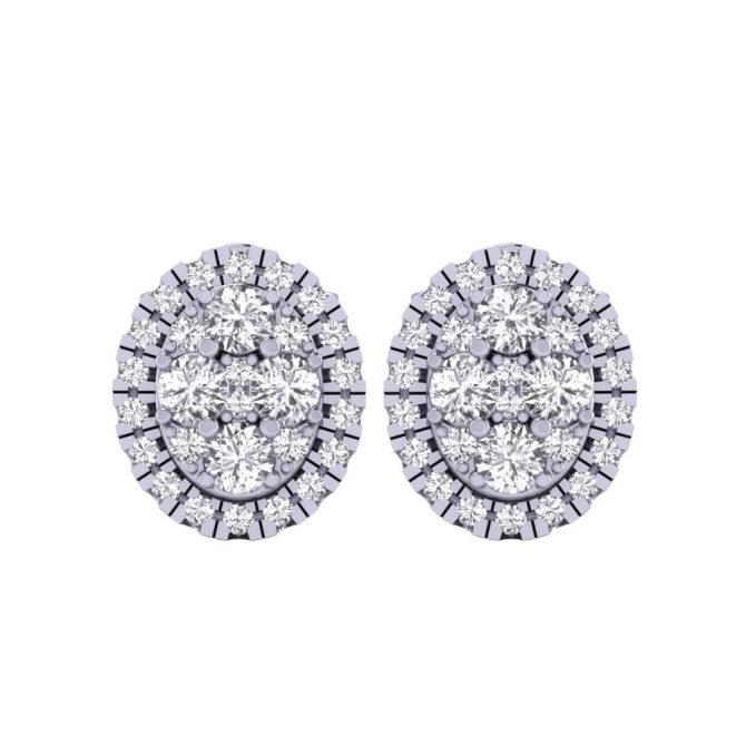 14k White Gold Diamond Earrings .70 CTW