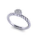 14k White Gold Round Cut White Diamond Ring 0.25 CTW